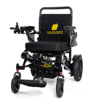 Fold and Travel Electric Wheelchair Black Fold And Travel Auto Fold Remote Control Lightweight Portable Electric Power Wheelchair - Black Frame