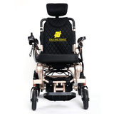 Fold And Travel Auto Recline Lightweight Foldable Electric Power Portable Wheelchair - Gold Frame