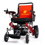 Fold And Travel Lightweight Foldable Remote Control Portable Electric Power Wheelchair - Red Frame