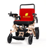 Fold And Travel Auto Fold Remote Control Lightweight Portable Electric Power Wheelchair - Gold Frame