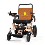 Fold And Travel Auto Fold Remote Control Lightweight Portable Electric Power Wheelchair - Gold Frame