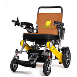 Fold And Travel Lightweight Foldable Remote Control Portable Electric Power Wheelchair - Orange Frame