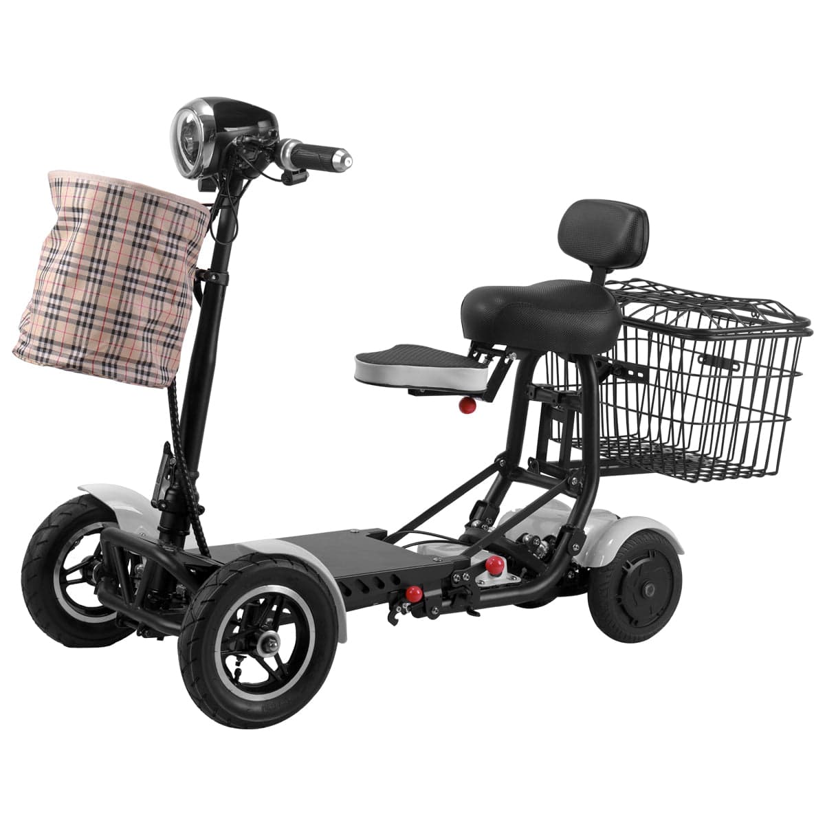 Fold & Travel Mobility Mobility Scooter Mobility Scooter Cruiser City Hopper 4 Wheel Electric Scooter Medical Mobility Aid ( WHITE )