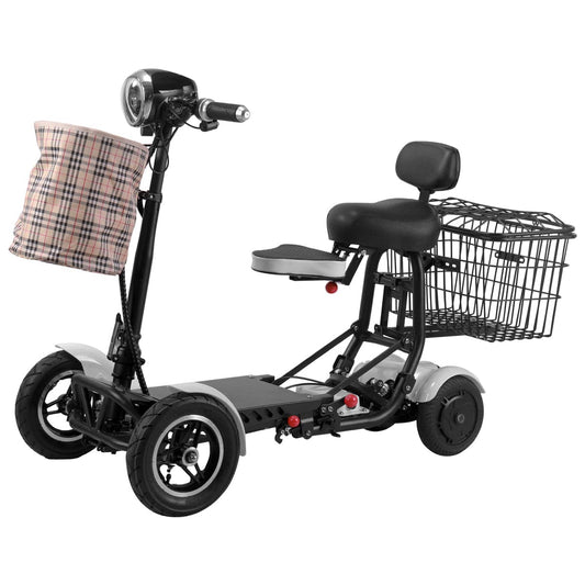 Fold & Travel Mobility Mobility Scooter Mobility Scooter Cruiser City Hopper 4 Wheel Electric Scooter Medical Mobility Aid ( WHITE )