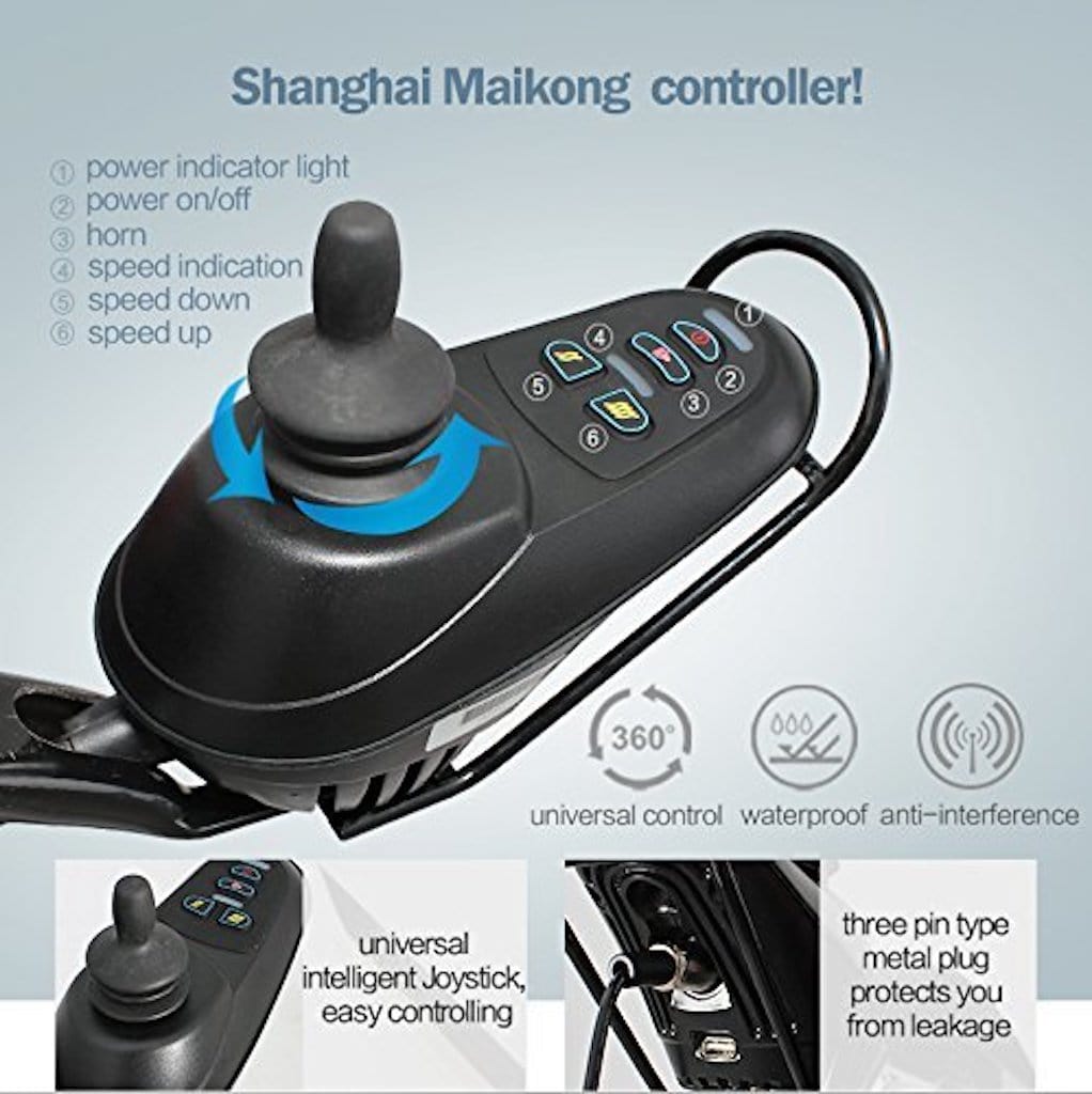 Fold and Travel Electric Wheelchair Electric Wheelchair with Remote Control Transport Folding Air Travel Power Wheelchair 19" Wide Seat