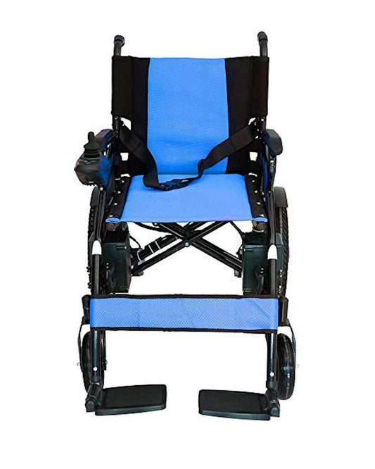Lightweight Foldable Electric Wheelchair with Lithium Battery Power Chair - Blue