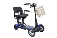 Fold & Travel Mobility Mobility Scooter Foldable Mobility Scooter Cruiser City Hopper 4 Wheel Scooter Medical Mobility Big Seat ( BLUE )