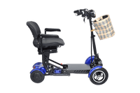 Fold & Travel Mobility Mobility Scooter Foldable Mobility Scooter Cruiser City Hopper 4 Wheel Scooter Medical Mobility Big Seat ( BLUE )