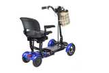 Foldable Mobility Scooter Cruiser City Hopper 4 Wheel Scooter Medical Mobility Big Seat ( BLUE )