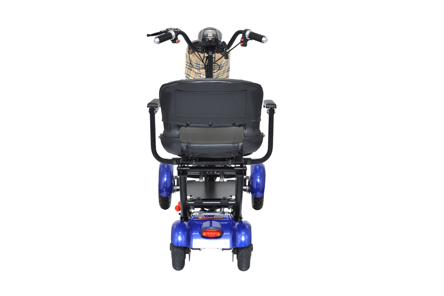 Fold & Travel Mobility Mobility Scooter Foldable Mobility Scooter Cruiser City Hopper 4 Wheel Scooter Medical Mobility Big Seat ( BLUE )
