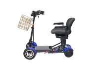 Fold & Travel Mobility Mobility Scooter Foldable Mobility Scooter Cruiser City Hopper 4 Wheel Scooter Medical Mobility Big Seat ( BLUE )