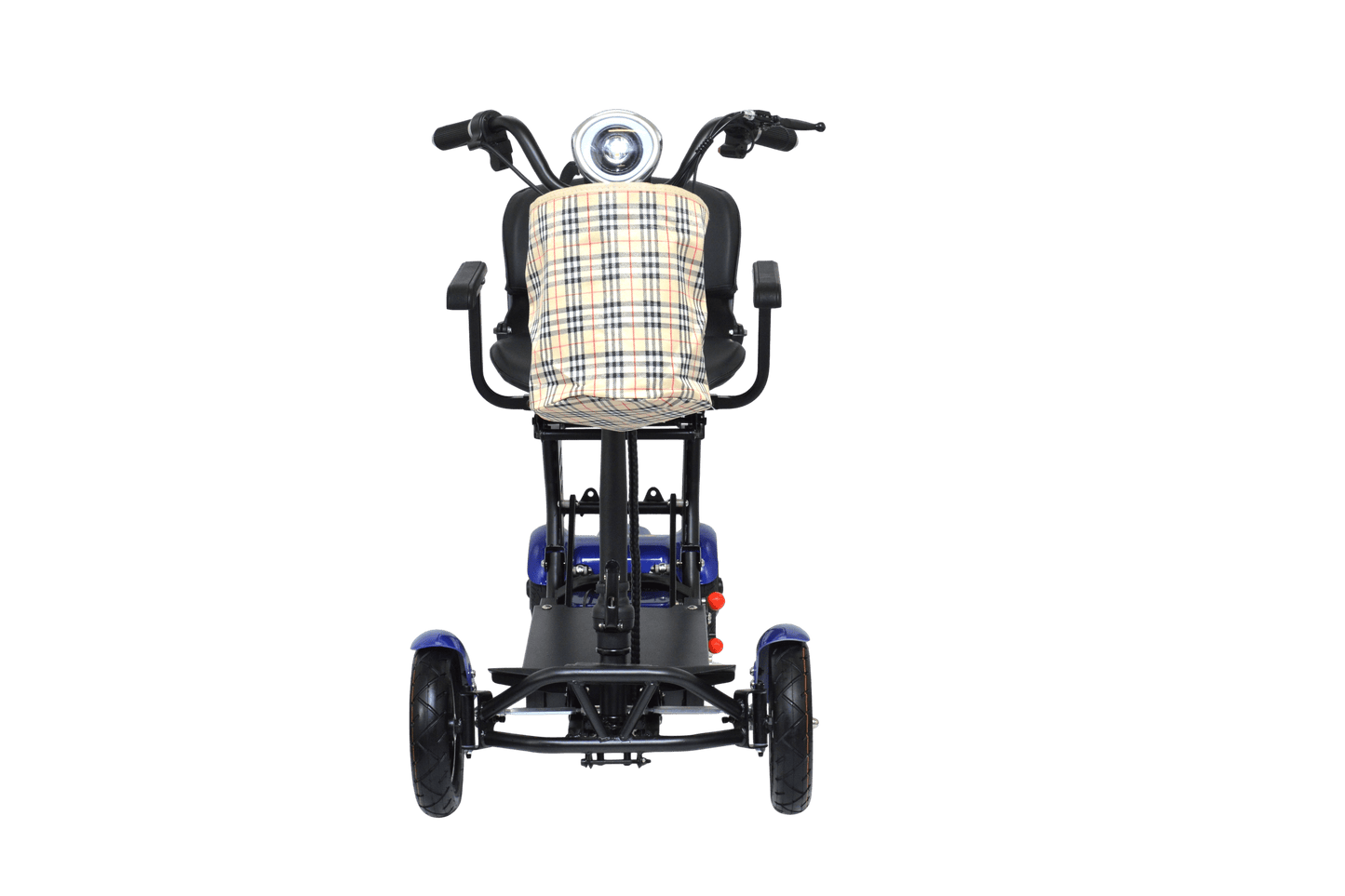 Fold & Travel Mobility Mobility Scooter Foldable Mobility Scooter Cruiser City Hopper 4 Wheel Scooter Medical Mobility Big Seat ( BLUE )