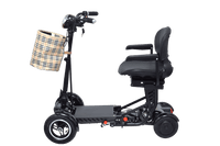Fold & Travel Mobility Mobility Scooter Foldable Mobility Scooter Cruiser City Hopper 4 Wheel Scooter Medical Mobility Big Seat ( BLACK )