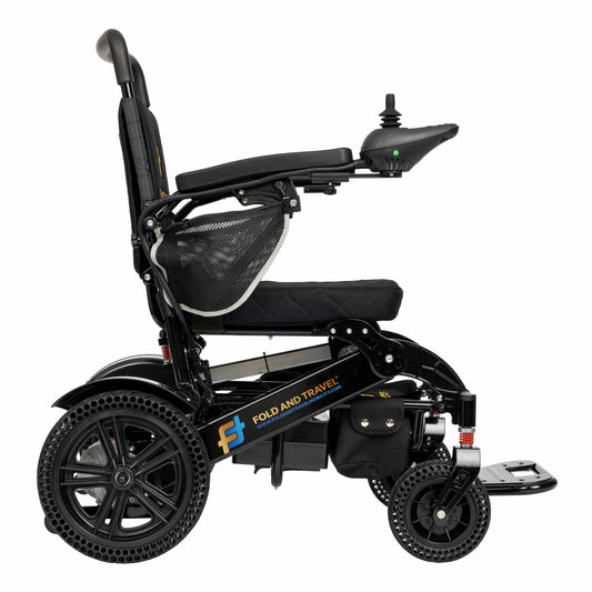 Fold and Travel Electric Wheelchair Fold And Travel Auto Folding Electric Wheelchair Power Wheel Chair BLACK