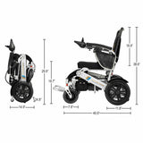Fold And Travel Auto Recline Electric Wheelchair Lightweight Power Wheel Chair  BLACK