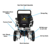 Premium Remote Control Electric Wheelchair Power Wheel chair BLACK