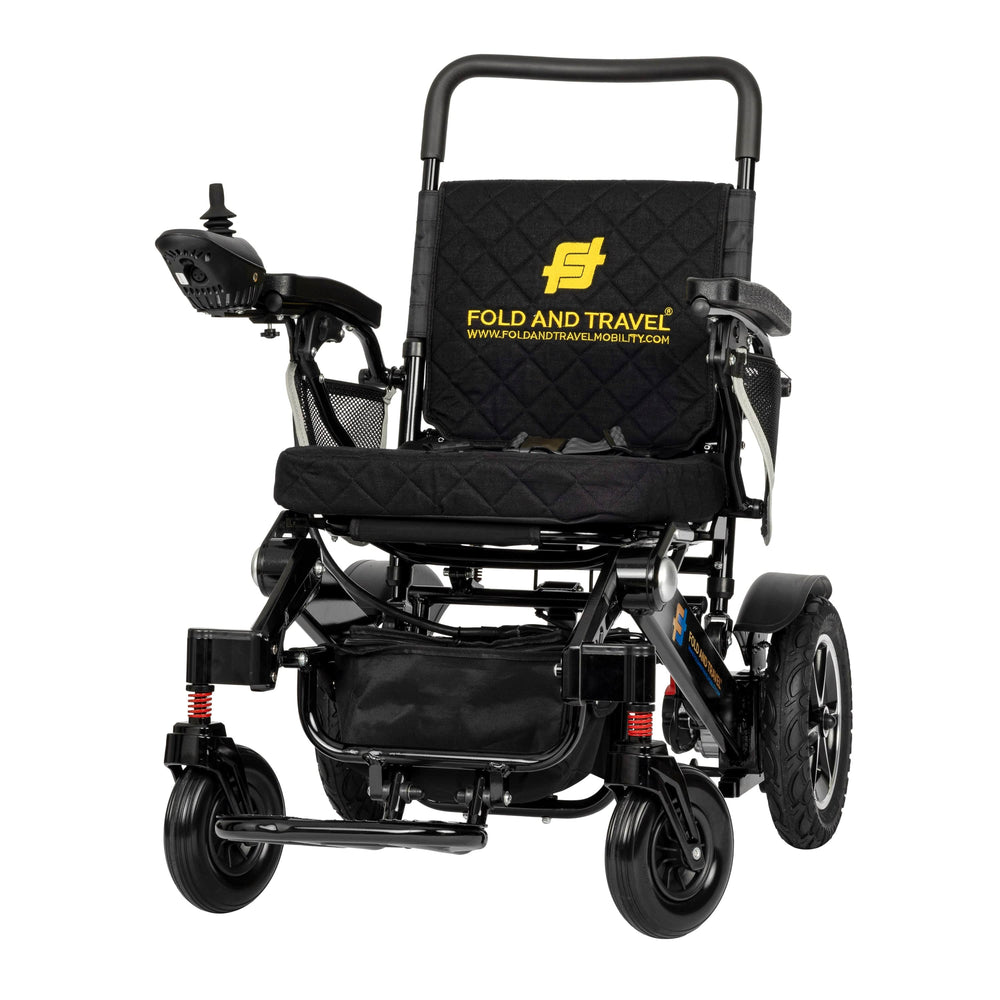 Fold & Travel Mobility Electric Wheelchair Premium Remote Control Electric Wheelchair Power Wheel chair BLACK