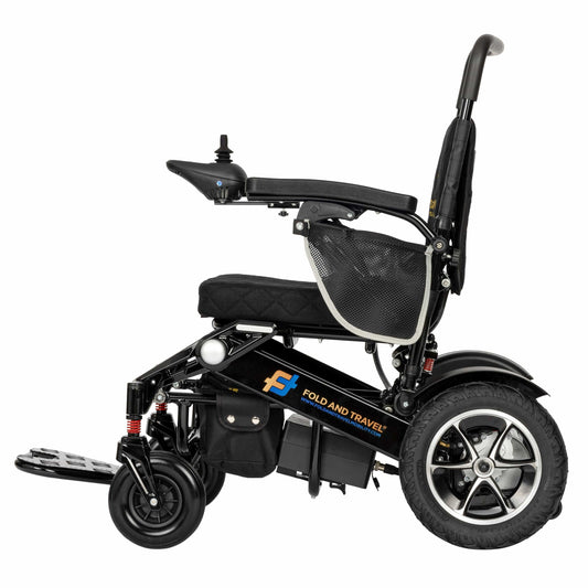 Fold & Travel Mobility Electric Wheelchair BLACK Premium Remote Control Electric Wheelchair Power Wheel chair GRAY
