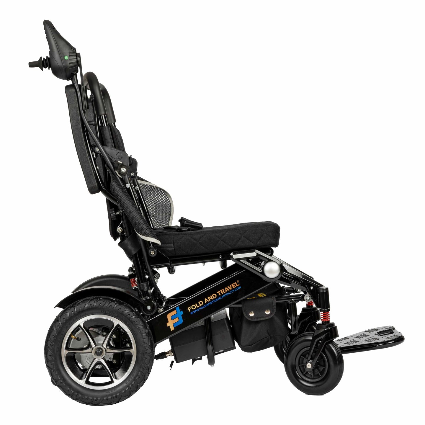 Fold & Travel Mobility Electric Wheelchair Premium Remote Control Electric Wheelchair Power Wheel chair BLACK