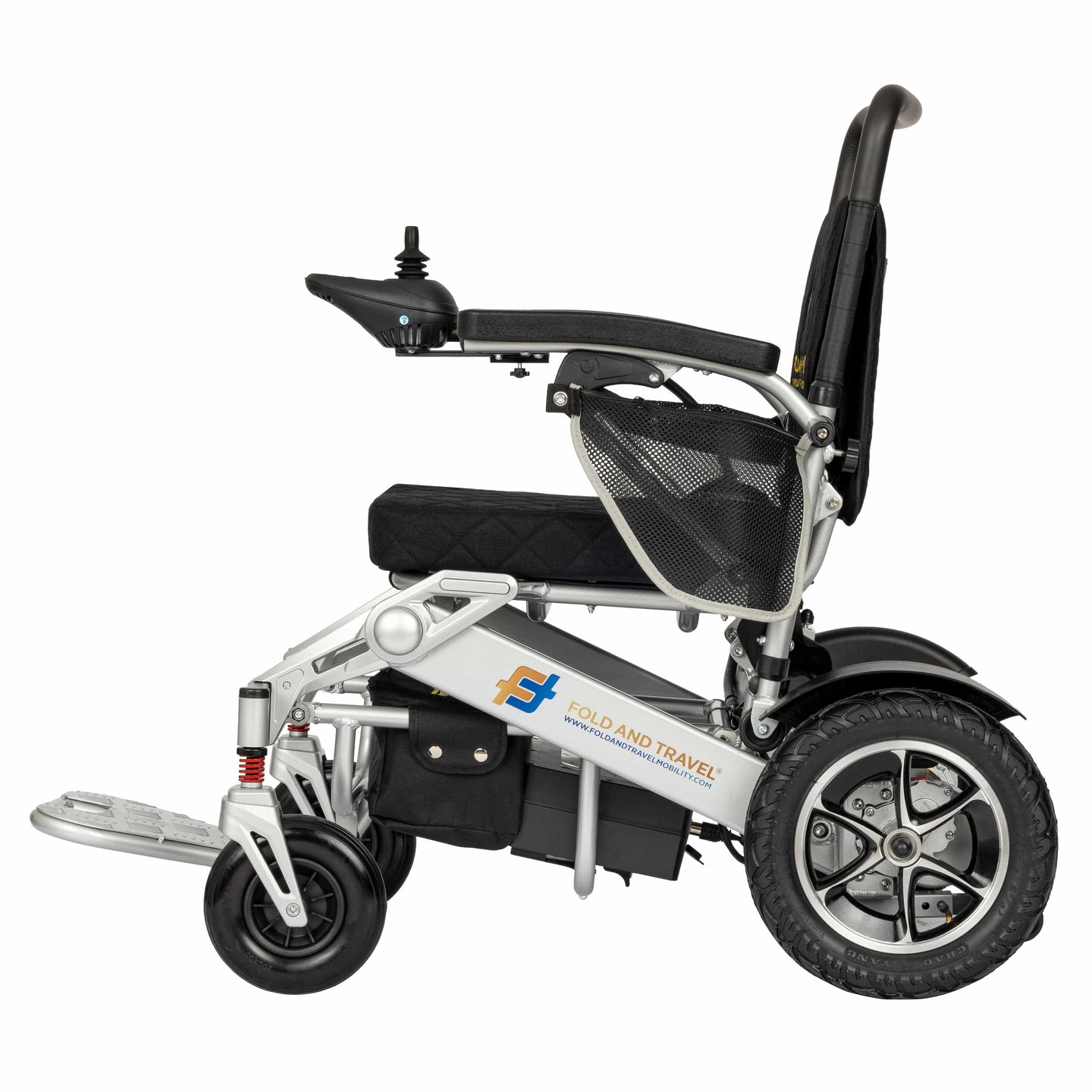 Fold & Travel Mobility Electric Wheelchair SILVER Premium Remote Control Electric Wheelchair Power Wheel chair SILVER