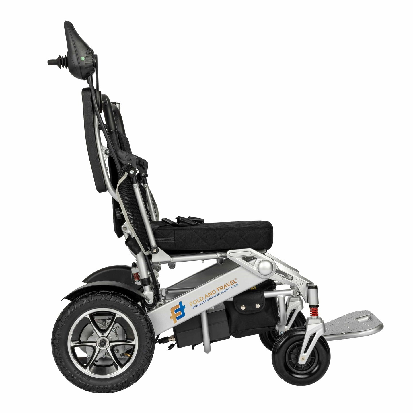 Fold & Travel Mobility Electric Wheelchair Premium Remote Control Electric Wheelchair Power Wheel chair SILVER