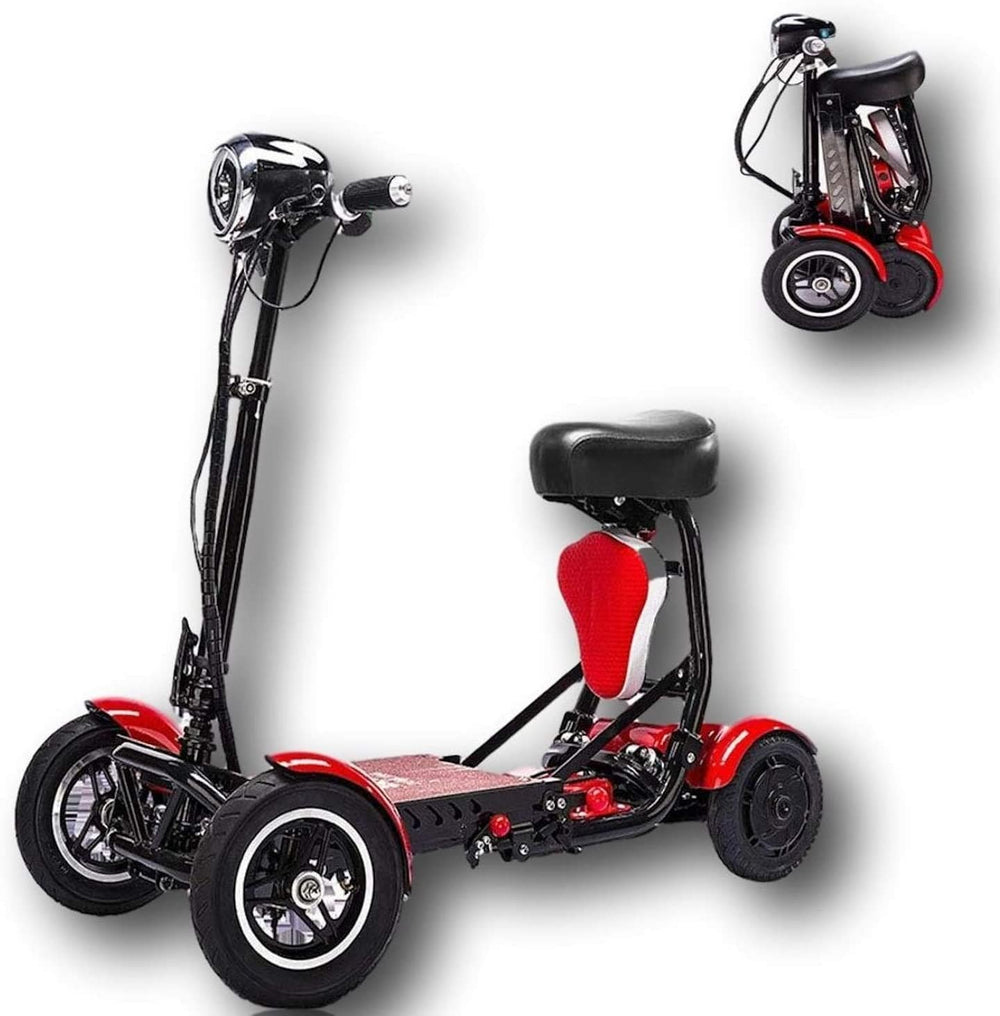 Fold & Travel Mobility Mobility Scooter Electric Mobility Scooter Cruiser City Hopper 3 Wheel 4 Wheel Scooter Medical ( RED )