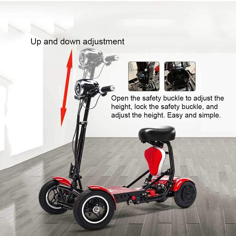 Fold & Travel Mobility Mobility Scooter Mobility Scooter Cruiser City Hopper 4 Wheel Electric Scooter Medical Mobility Aid ( WHITE )