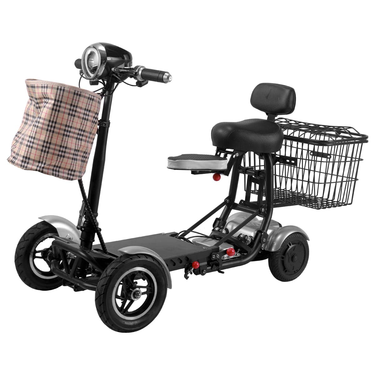 Fold & Travel Mobility Mobility Scooter Electric Mobility Scooter Cruiser City Hopper 3 Wheel 4 Wheel Scooter Medical ( SILVER )