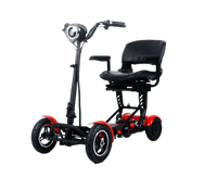 Fold & Travel Mobility Mobility Scooter RED Foldable Mobility Scooter Cruiser City Hopper 4 Wheel Scooter Medical Mobility Big Seat ( RED )