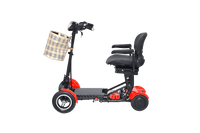 Fold & Travel Mobility Mobility Scooter Foldable Mobility Scooter Cruiser City Hopper 4 Wheel Scooter Medical Mobility Big Seat ( RED )