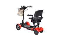 Fold & Travel Mobility Mobility Scooter Foldable Mobility Scooter Cruiser City Hopper 4 Wheel Scooter Medical Mobility Big Seat ( RED )