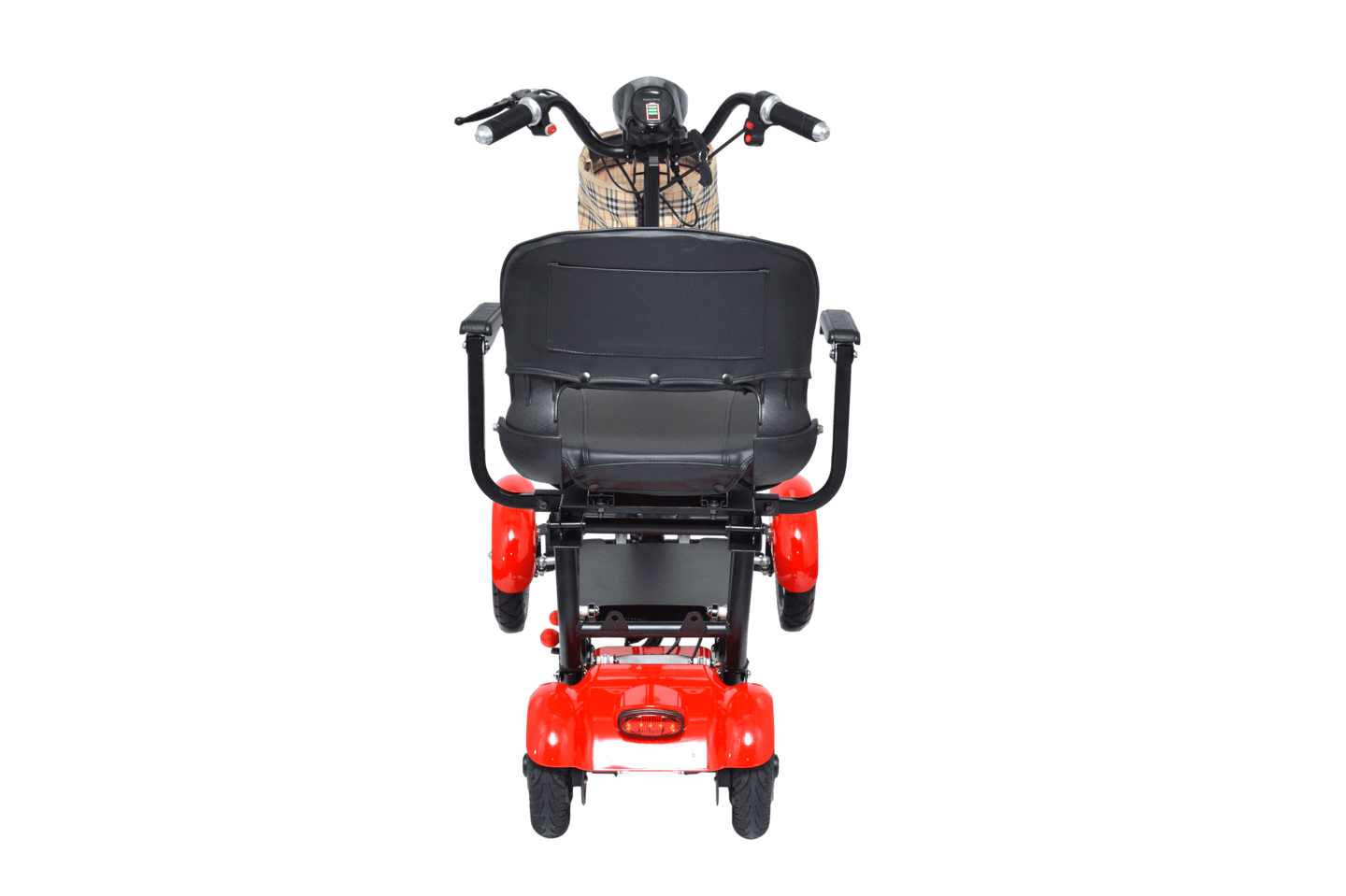 Fold & Travel Mobility Mobility Scooter Foldable Mobility Scooter Cruiser City Hopper 4 Wheel Scooter Medical Mobility Big Seat ( RED )