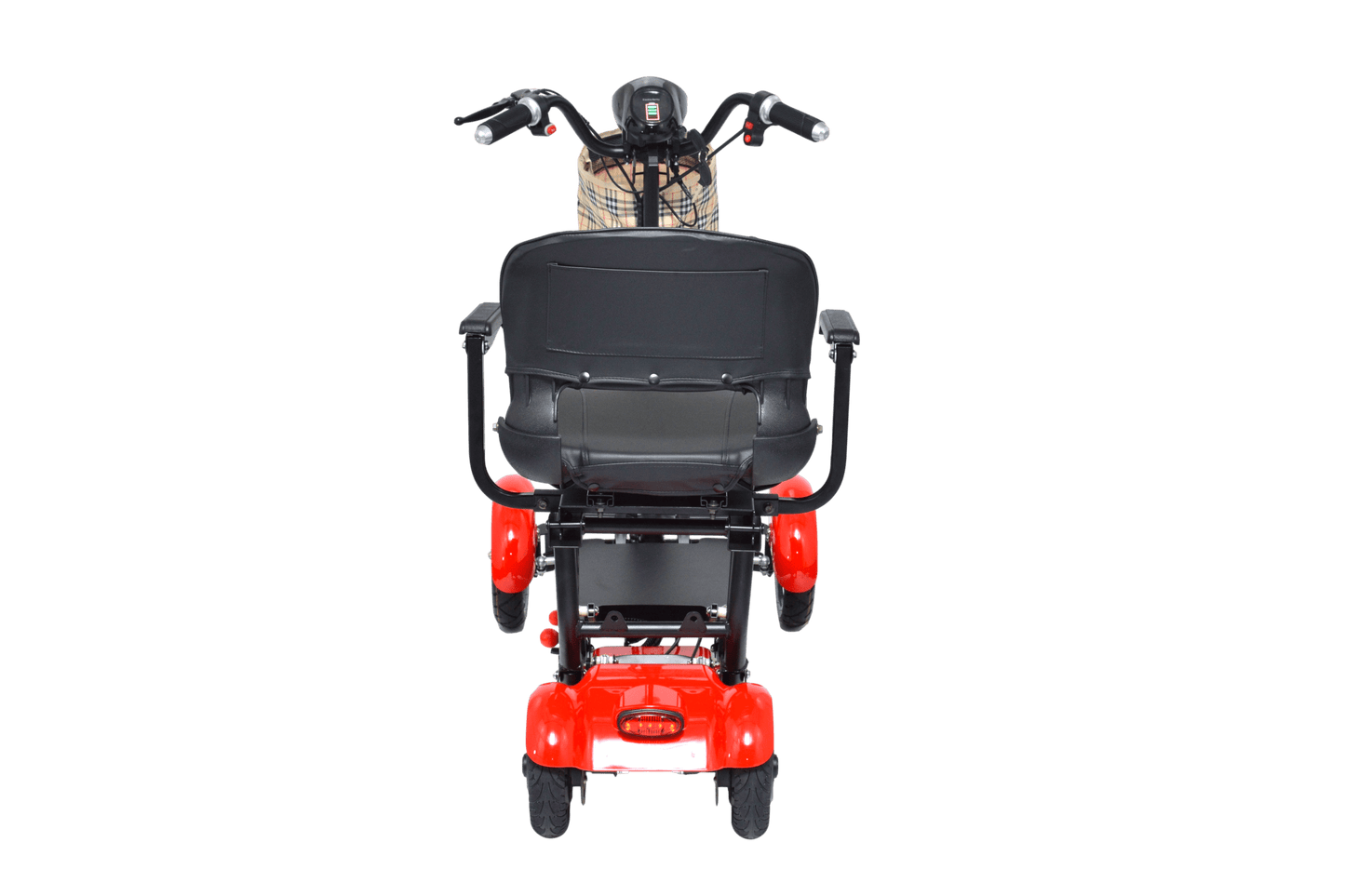 Fold & Travel Mobility Mobility Scooter Foldable Mobility Scooter Cruiser City Hopper 4 Wheel Scooter Medical Mobility Big Seat ( RED )