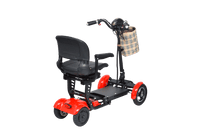 Fold & Travel Mobility Mobility Scooter Foldable Mobility Scooter Cruiser City Hopper 4 Wheel Scooter Medical Mobility Big Seat ( RED )