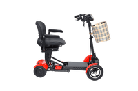 Fold & Travel Mobility Mobility Scooter Foldable Mobility Scooter Cruiser City Hopper 4 Wheel Scooter Medical Mobility Big Seat ( RED )