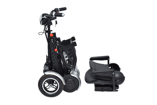 Scooter de mobilité pliable Cruiser City Hopper Scooter à 4 roues Mobilité médicale Grand siège (ARGENT)