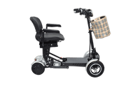 Fold & Travel Mobility Mobility Scooter Foldable Mobility Scooter Cruiser City Hopper 4 Wheel Scooter Medical Mobility Big Seat ( SILVER )