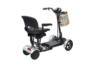 Fold & Travel Mobility Mobility Scooter Foldable Mobility Scooter Cruiser City Hopper 4 Wheel Scooter Medical Mobility Big Seat ( SILVER )